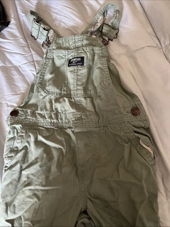 OshKosh B'gosh Men's Olive Green Cargo Short Overalls