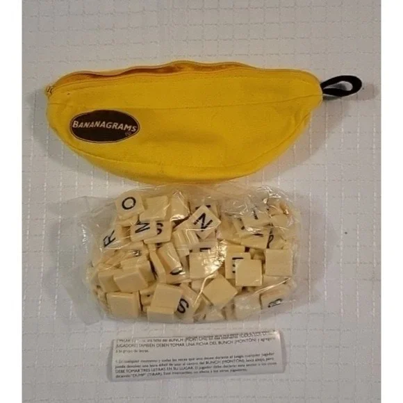 Bananagrams - Original Word Game Yellow Banana Pouch - Instructions Included‎