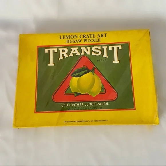 Vintage lemon jigsaw puzzle new in box sealed deadstock transit power ranch art