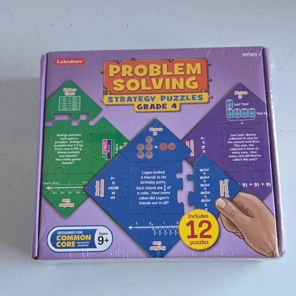 Lakeshore Problem Solving Strategy Puzzles Grade 4 Common Core Math PP383 New