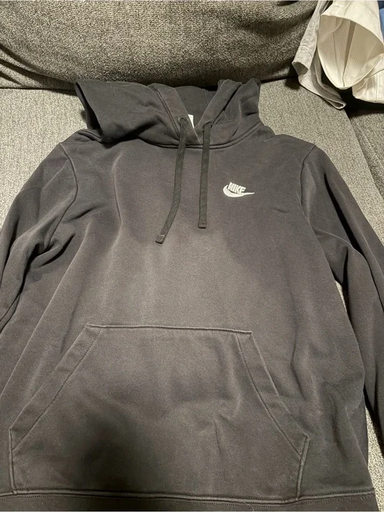 Nike Black Men's Pullover Hoodie with White Swoosh