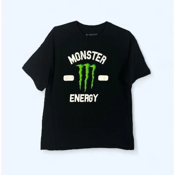 MONSTER‎ ENERGY SHIRT MENS XL BLACK GREEN SHORT SLEEVE