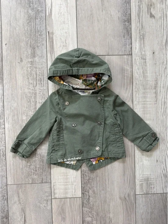 Vintage Genuine Kids OshKosh Cotton National Park Hooded Utility Jacket size 2T