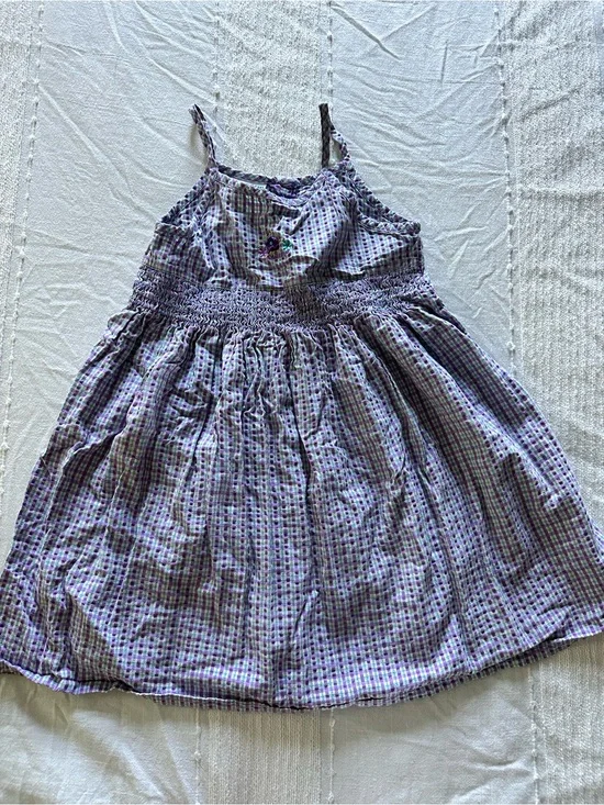 Vintage OshKosh B'gosh Purple Plaid Smocked Sundress