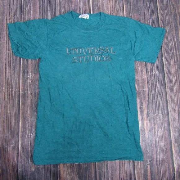 Vintage Universal Studios Shirt Mens Medium Teal Gadol Made USA Theme Park 90s‎