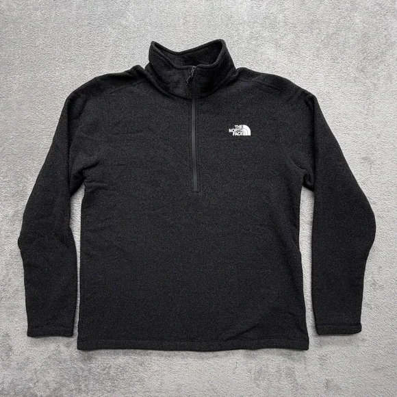 The North Face Sweatshirt‎ Mens L Gray Pullover 1/4 Zip Heavyweight Fleece