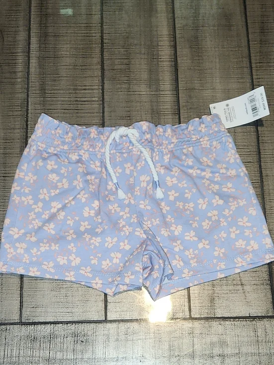 NWT OshKosh B'gosh Lavender Floral Shorts with Pink Flowers