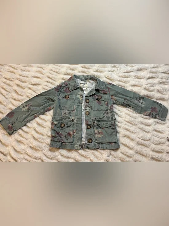 OshKosh B'gosh Floral Green Jean Jacket