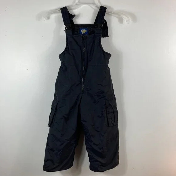 Kids Osh Kosh Bgosh Snow Bib Insulated Adjustable Overalls‎ Pants Black 4