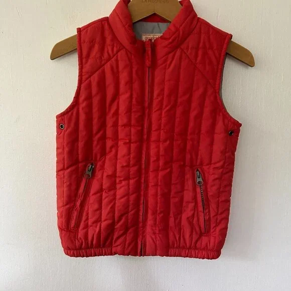 Genuine Kids Puffer Vest Girls Boys 4T Orange Zip Front Pockets‎ Quilted Jacket