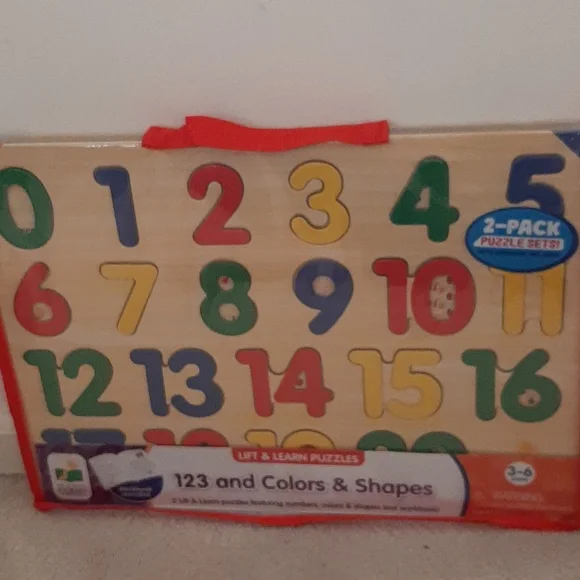 Lift & Learn 123 and Colors & Shapes Puzzle Set And Workbook...NIB