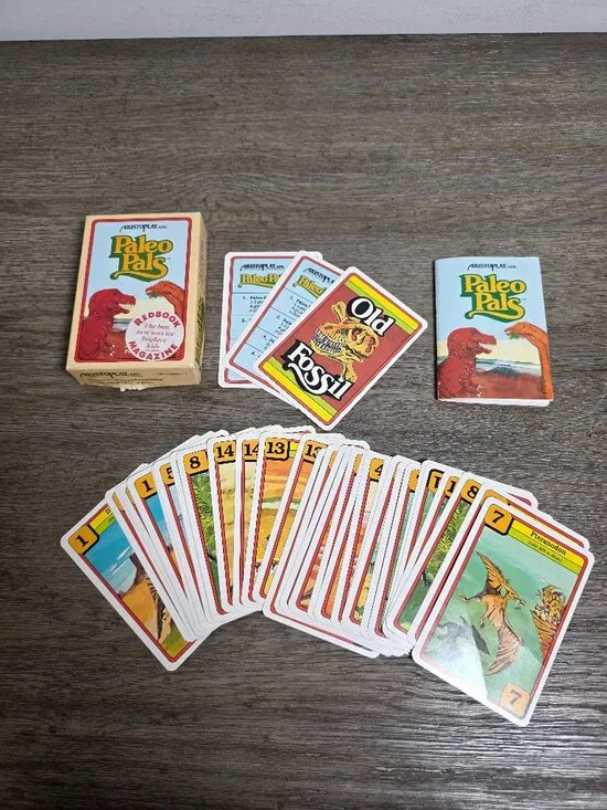 Paleo Pals Card Game by Aristoplay Vintage 1987 Dinosaur Children's Educational