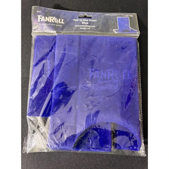 FanRoll‎ Fold Up Dice Tower OS Blue New Velvet Portable RPG Gaming Accessory