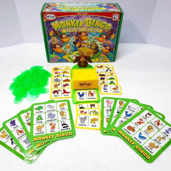 Monkey Bingo Game Kids Children Family