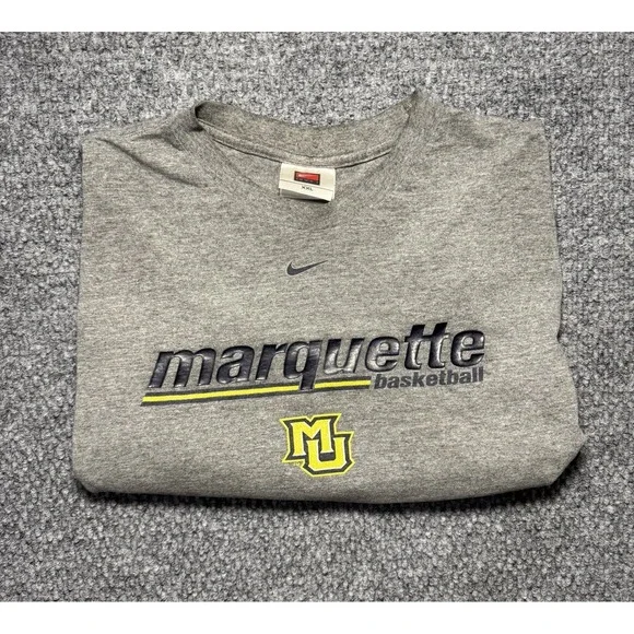 Nike‎ Marquette University T-Shirt Golden Eagles Basketball Gray Men's Size XXL