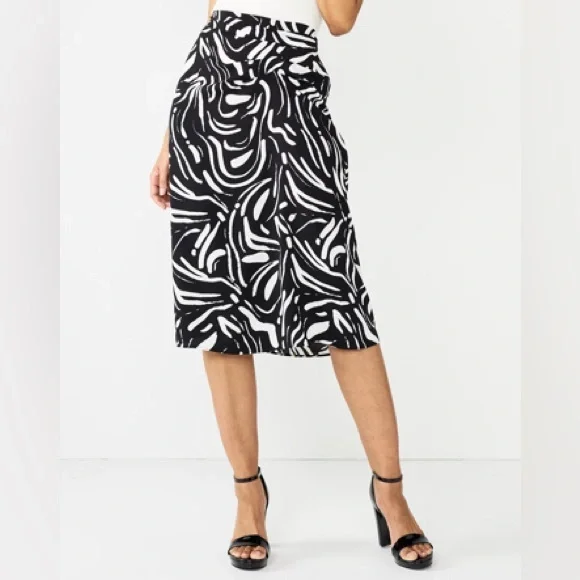 NEW Nine West Side Ruched Midi Skirt.‎ XXL