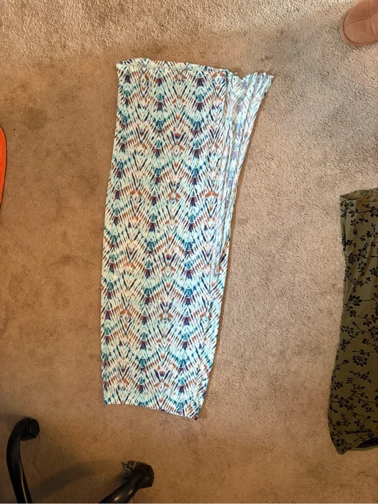 Women’s Printed Maxi Skirt in Aqua Multi