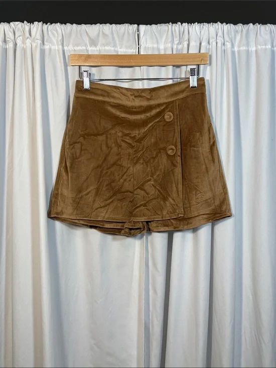 Promesa Tan Velvet Wrap Skort