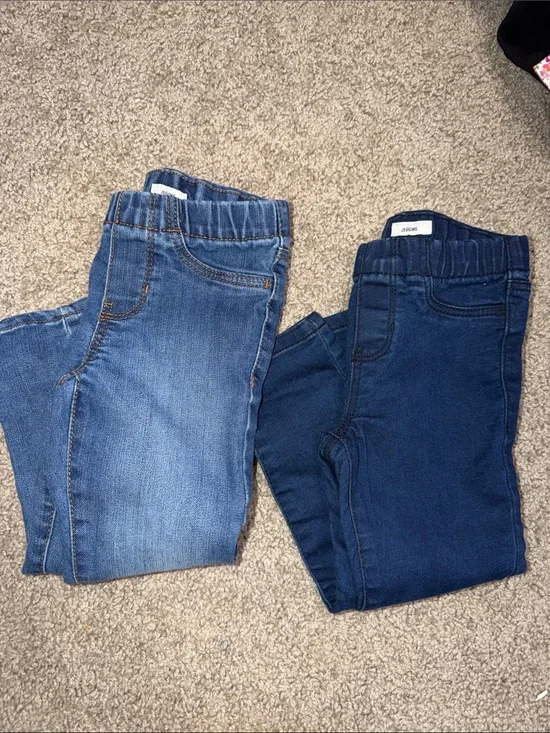 Kids Stretch Denim Jeggings - Blue & Dark Blue toddler girls 3t