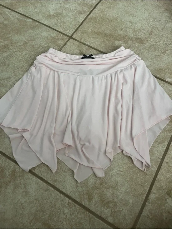 Light Pink Flowing Handkerchief Hem Skirt