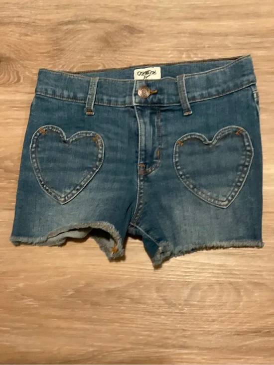 OshKosh B'gosh Blue Girls Denim Heart Pocket Shorts