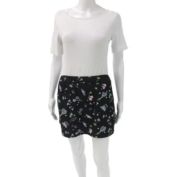 RLX Ralph Lauren Womens Athletic Black Geometric Mini Skort Stretch Size M
