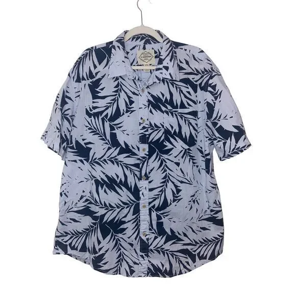 St John's Bay Quality Menswear Hawaiian Button Down‎ Short Sleeve Shirt Size XL