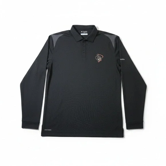 Columbia Golf Mens UNLV Rebels Hey Reb Long Sleeve Polo Shirt Black Size‎ M