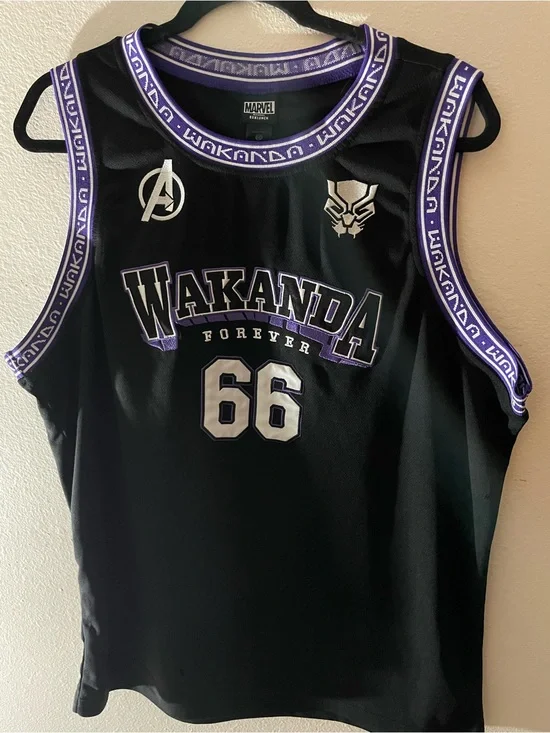 Marvel Black and Purple Wakanda Forever Jersey - Number 66