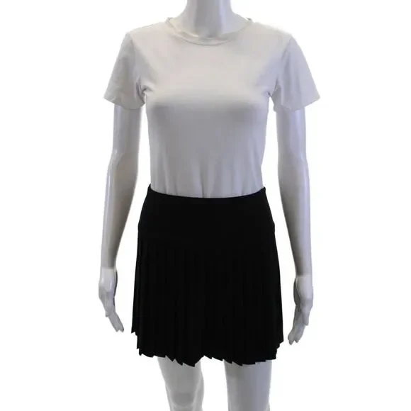 Aqua Womens Black Pleated Mini Skirt Size XS