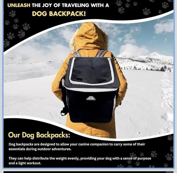 Easywayz Pet Backpack Carrier For Travel / Hiking Dog / Cat Black New