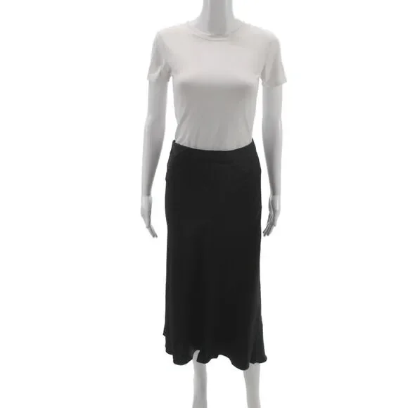 & Other Stories Women A-Line Maxi Skirt Black Viscose Size 10