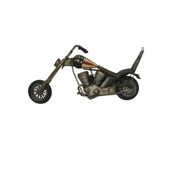 Vintage Metal‎ Motorcycle Model With American Flag Design/ collector