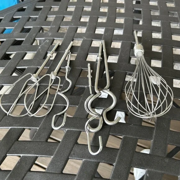 KitchenAid Stainless Steel Mixer Attachments Set with Whisk and Hooks