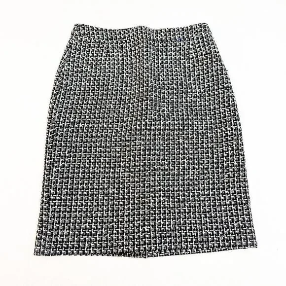 Hugo Boss Woven Embossed Plaid Pencil Skirt Size 6