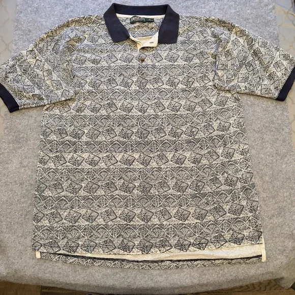 Vintage 80s American Eagle Outfitters Men's Polo Shirt Retro Geometric XL