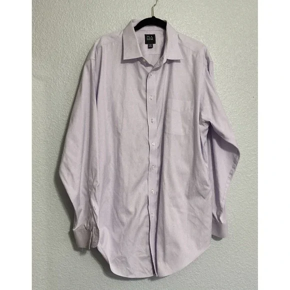 Jos A Bank Traveler Lavender Striped Long‎ Sleeve Button-Up w/Pocket - SZ 18-35