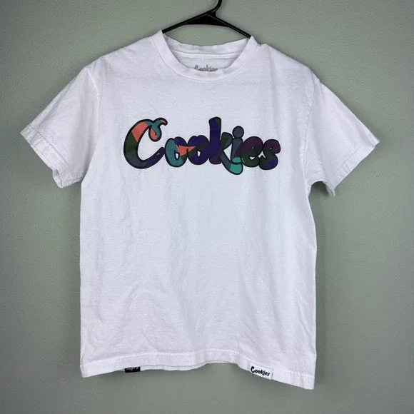 Cookies SF Mens White Graphic Logo T-Shirt Size M Short Sleeve Cotton‎ Tee