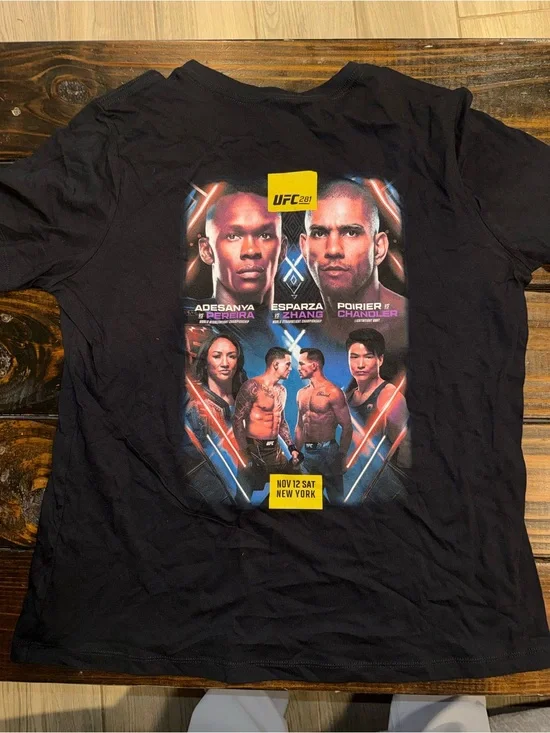 UFC Official 281 Adesanya vs Pereira black cotton graphic  t-shirt