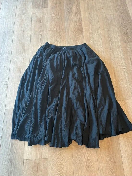 Jessica London Black Flowy Women's maxi Skirt - Elegant Full Circle Style cotton