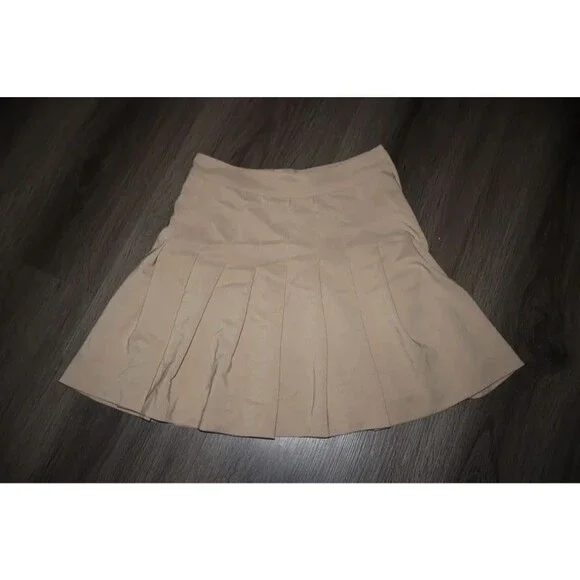 Love Tree Khaki Beige Pleated Tennis Skirt Size Small – Preppy High Waist Skirt
