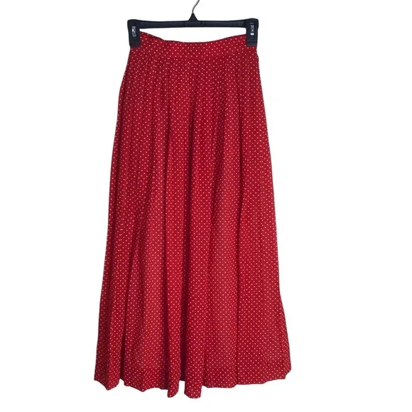 JH Collectibles Women's‎ Pleated A-Line Skirt Red Polka Dot Size 4
