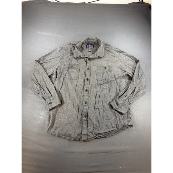 American Rag Mens Gray Long Sleeve Button Down Utility Shirt XL Epaulets