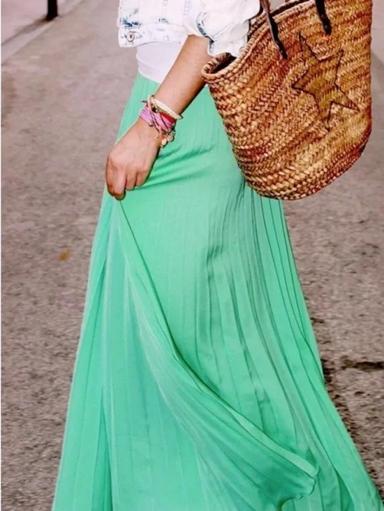 ZARA Woman Pleated Maxi Skirt