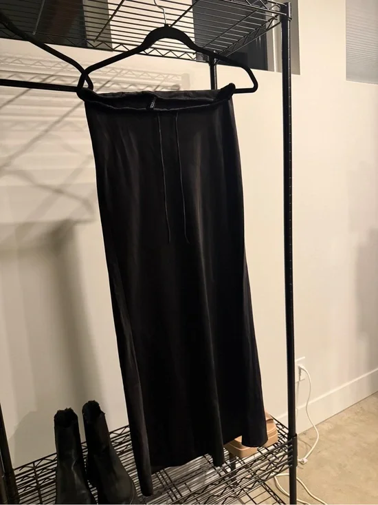 H&M Black Drawstring Maxi Skirt for Women