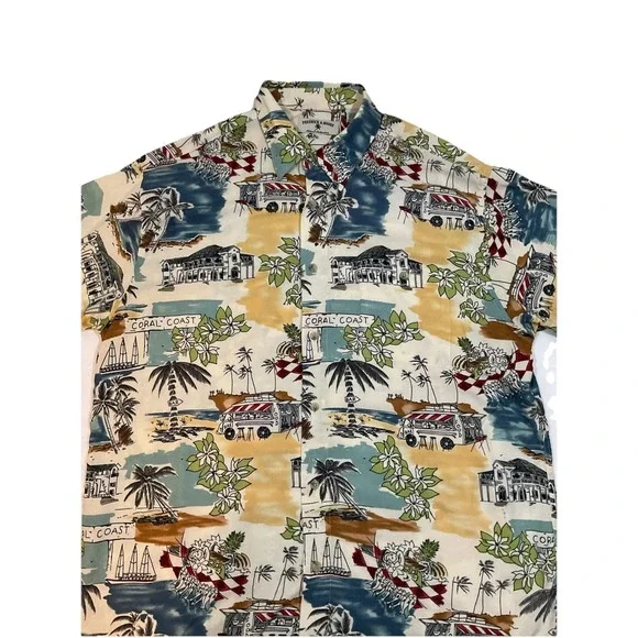 Vtg Preswick & Moore Island Collection Hawaiian/Island‎ Shirt Men's Size L G37
