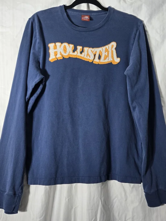 Hollister Vintage Long Sleeve Sweater Blue And Yellow Size Large Unisex