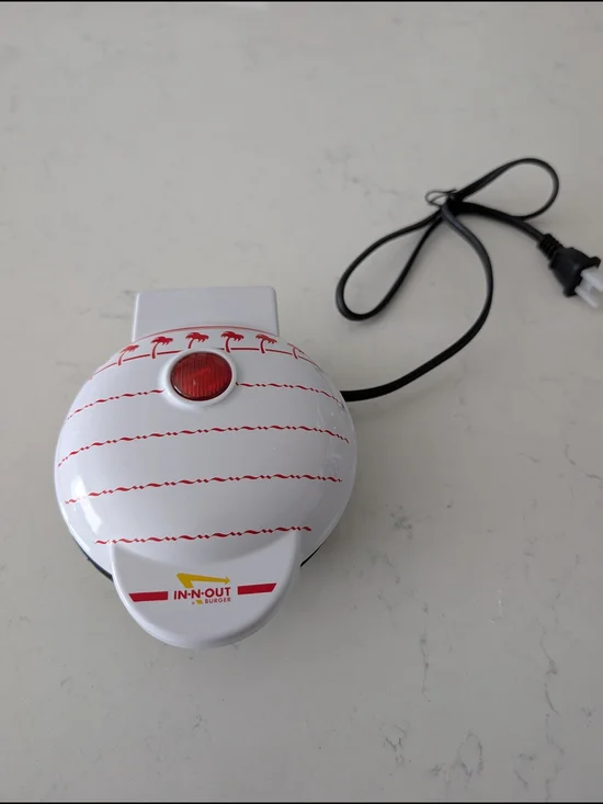 White & Red Mini Waffle Maker