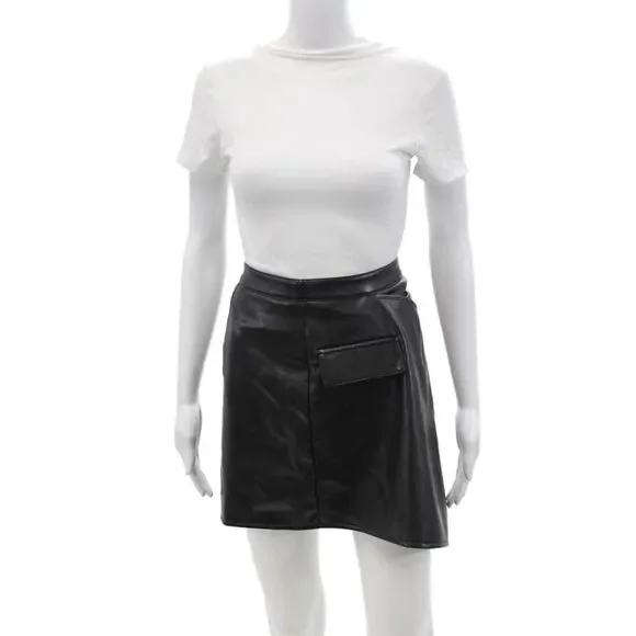 Paige Black Label Womens A-Line Mini Skort Black Size 10
