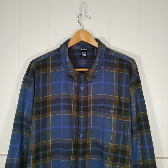 Cotopaxi Quedo Plaid Button‎ Up Shirt Mens XXL Blue Organic Cotton F24478M918
